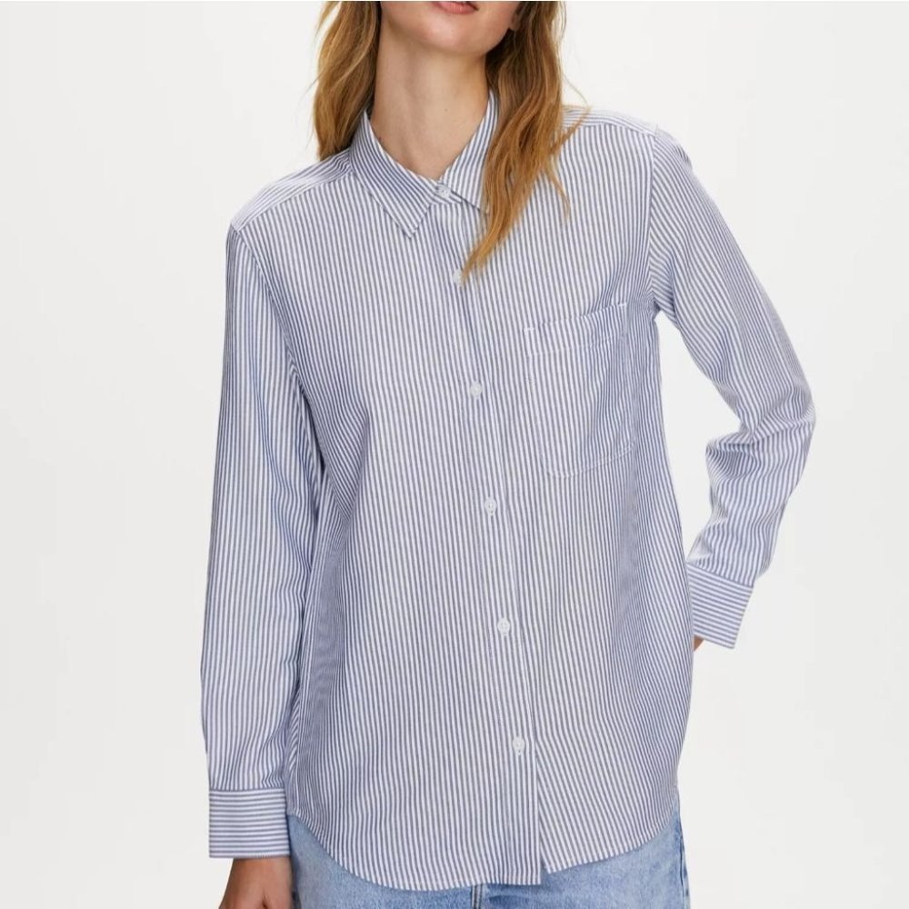 ARITZIA Sunday Best | Montana Striped Collar Button Down Shirt | Size XXS